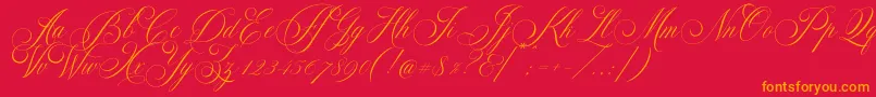 Demo Glaston Font – Orange Fonts on Red Background