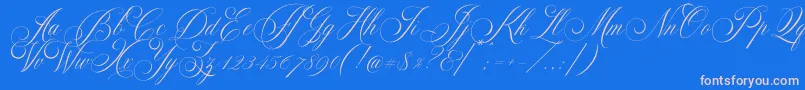 Demo Glaston-Schriftart – Rosa Schriften auf blauem Hintergrund