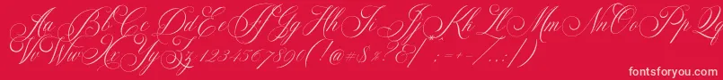 fuente Demo Glaston – Fuentes Rosadas Sobre Fondo Rojo