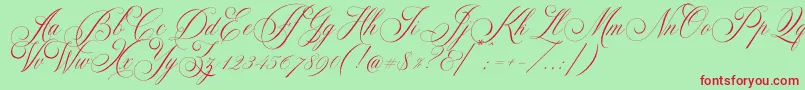 Demo Glaston Font – Red Fonts on Green Background