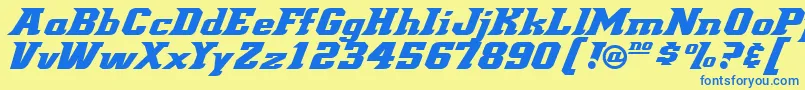 Demonized Font – Blue Fonts on Yellow Background