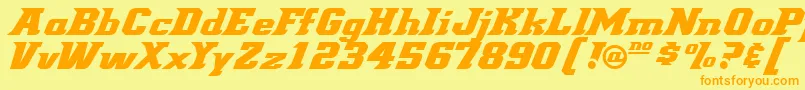 Demonized Font – Orange Fonts on Yellow Background