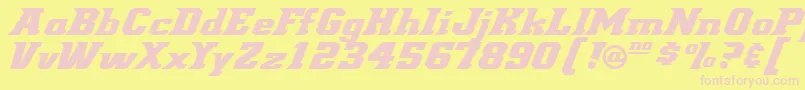 Demonized Font – Pink Fonts on Yellow Background