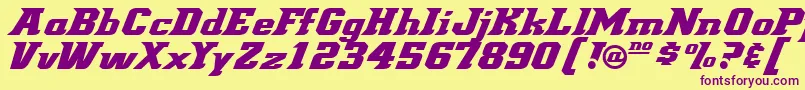 Demonized Font – Purple Fonts on Yellow Background