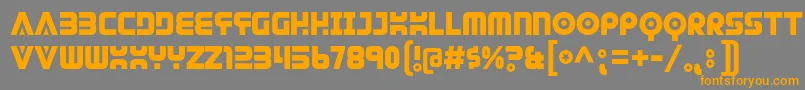 フォントdendritic voltage – オレンジの文字は灰色の背景にあります。