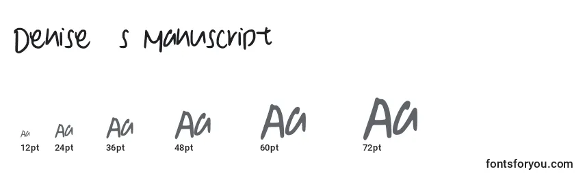 Denise  s Manuscript Font Sizes