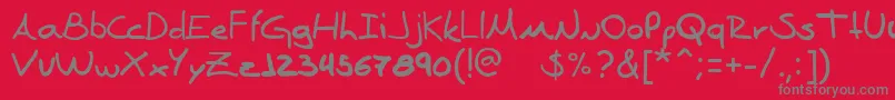 Denise Sans-Schriftart – Graue Schriften auf rotem Hintergrund
