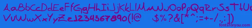 Fonte Denise Sans – fontes roxas em um fundo azul