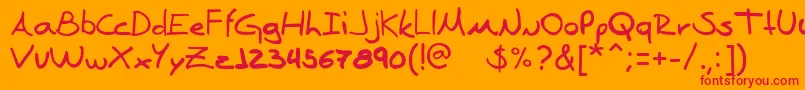 Denise Sans Font – Red Fonts on Orange Background