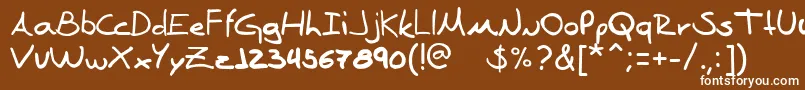Denise Sans Font – White Fonts on Brown Background