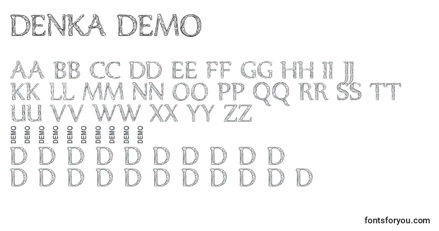 Schriftart Denka Demo – Alphabet, Zahlen, spezielle Symbole