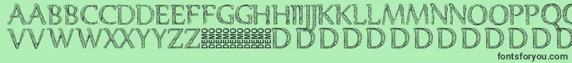 fuente Denka Demo – Fuentes Negras Sobre Fondo Verde