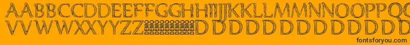Denka Demo-fontti – mustat fontit oranssilla taustalla