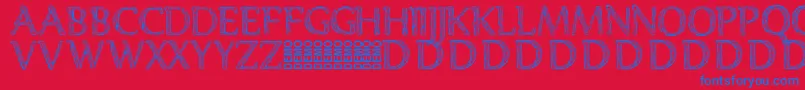 フォントDenka Demo – 赤い背景に青い文字