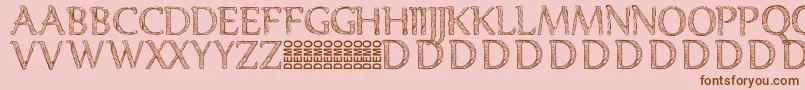 フォントDenka Demo – ピンクの背景に茶色のフォント