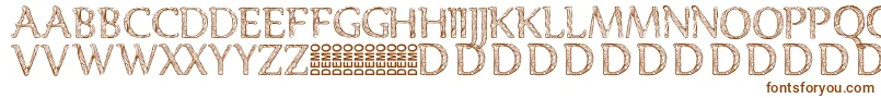 Denka Demo-Schriftart – Braune Schriften auf weißem Hintergrund