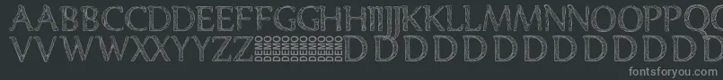 Denka Demo-fontti – harmaat kirjasimet mustalla taustalla