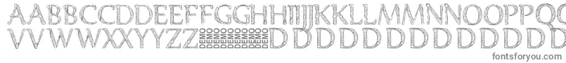 フォントDenka Demo – 白い背景に灰色の文字