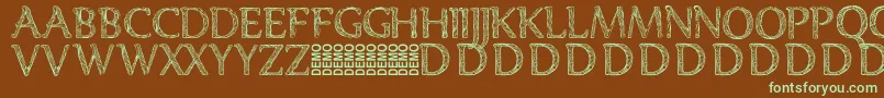 Шрифт Denka Demo – зелёные шрифты на коричневом фоне