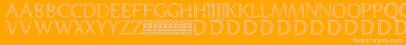 Denka Demo-Schriftart – Rosa Schriften auf orangefarbenem Hintergrund
