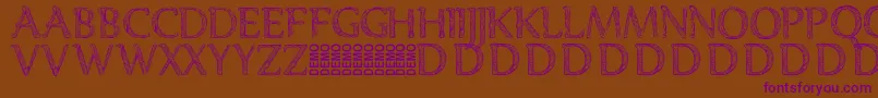 Denka Demo-Schriftart – Violette Schriften auf braunem Hintergrund