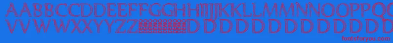 フォントDenka Demo – 赤い文字の青い背景