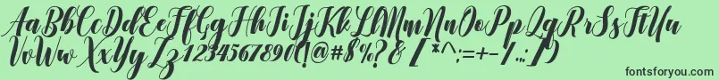 Denmahis Font – Black Fonts on Green Background