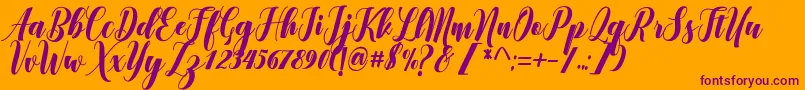 Denmahis Font – Purple Fonts on Orange Background