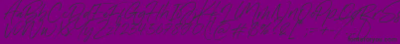 Czcionka Denmark – czarne czcionki na fioletowym tle