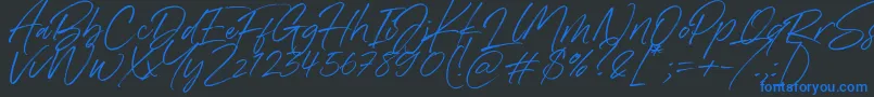 Denmark Font – Blue Fonts on Black Background