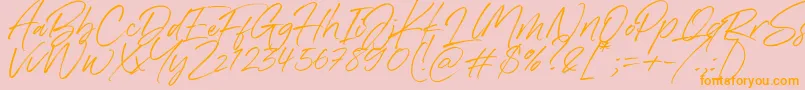 Denmark Font – Orange Fonts on Pink Background