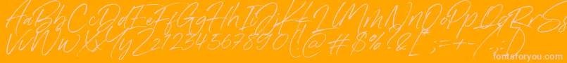 Denmark Font – Pink Fonts on Orange Background