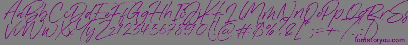 Denmark-Schriftart – Violette Schriften auf grauem Hintergrund