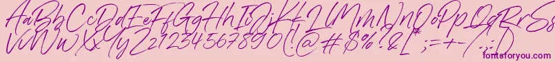 Denmark Font – Purple Fonts on Pink Background