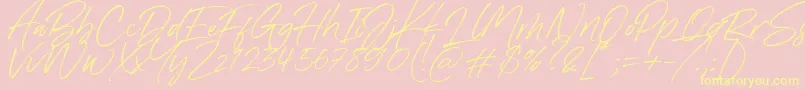 Denmark Font – Yellow Fonts on Pink Background