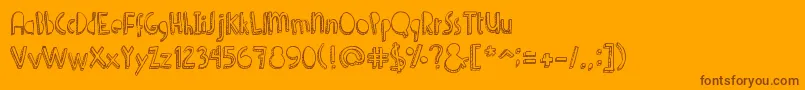 Czcionka Denne Shuffle – brązowe czcionki na pomarańczowym tle