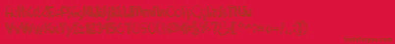 Denne Shuffle Font – Brown Fonts on Red Background