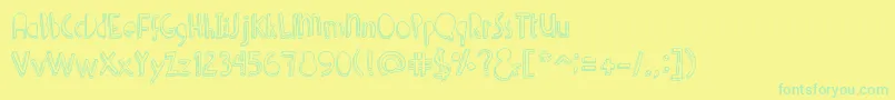 Шрифт Denne Shuffle – зелёные шрифты на жёлтом фоне