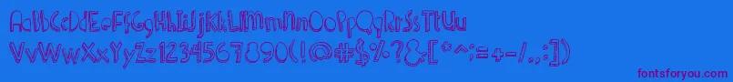 Denne Shuffle Font – Purple Fonts on Blue Background