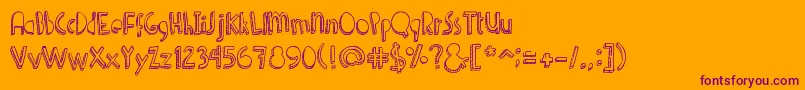 Denne Shuffle Font – Purple Fonts on Orange Background