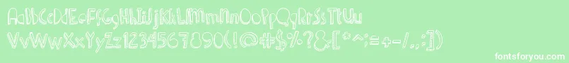 フォントDenne Shuffle – 緑の背景に白い文字