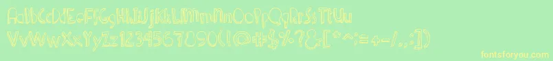 Denne Shuffle Font – Yellow Fonts on Green Background