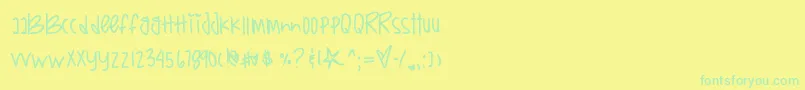 Boxysreturn-Schriftart – Grüne Schriften auf gelbem Hintergrund