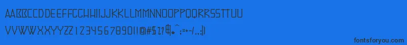 Czcionka Denominator – czarne czcionki na niebieskim tle