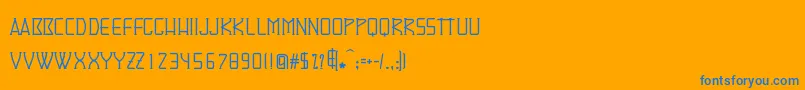 Denominator Font – Blue Fonts on Orange Background