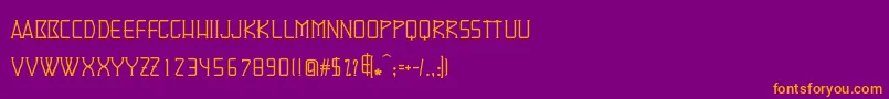 フォントDenominator – 紫色の背景にオレンジのフォント