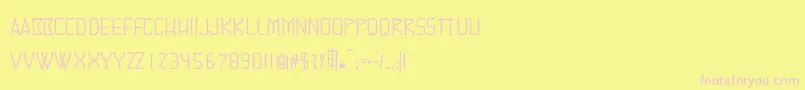 Denominator Font – Pink Fonts on Yellow Background