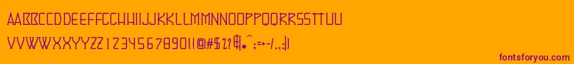 フォントDenominator – オレンジの背景に紫のフォント