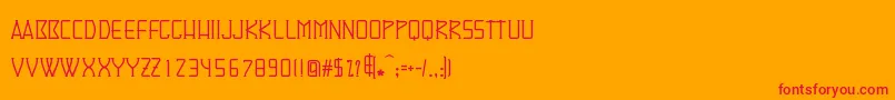 Denominator Font – Red Fonts on Orange Background