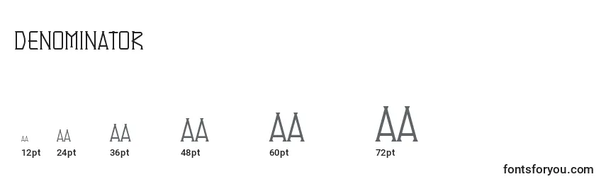 Denominator Font Sizes